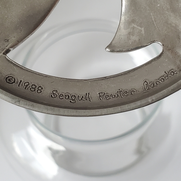 Vintage Seagull Pewter Canada 1988 Ribbon Bow Potpourri Holder Trinket Box - Picture 4 of 7